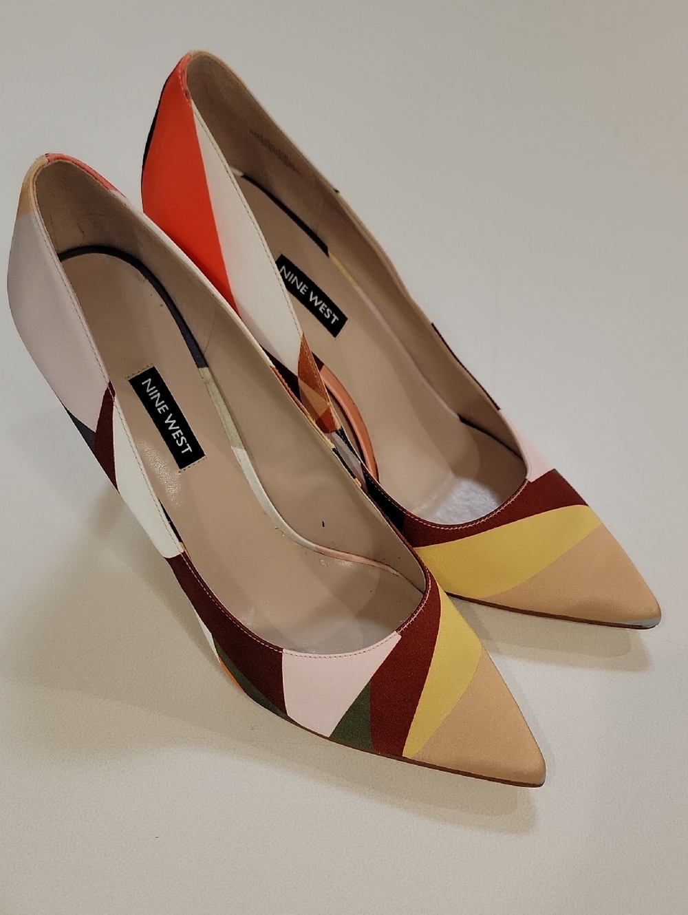Nine West Multicolor Geometric Pointed-Toe Pumps